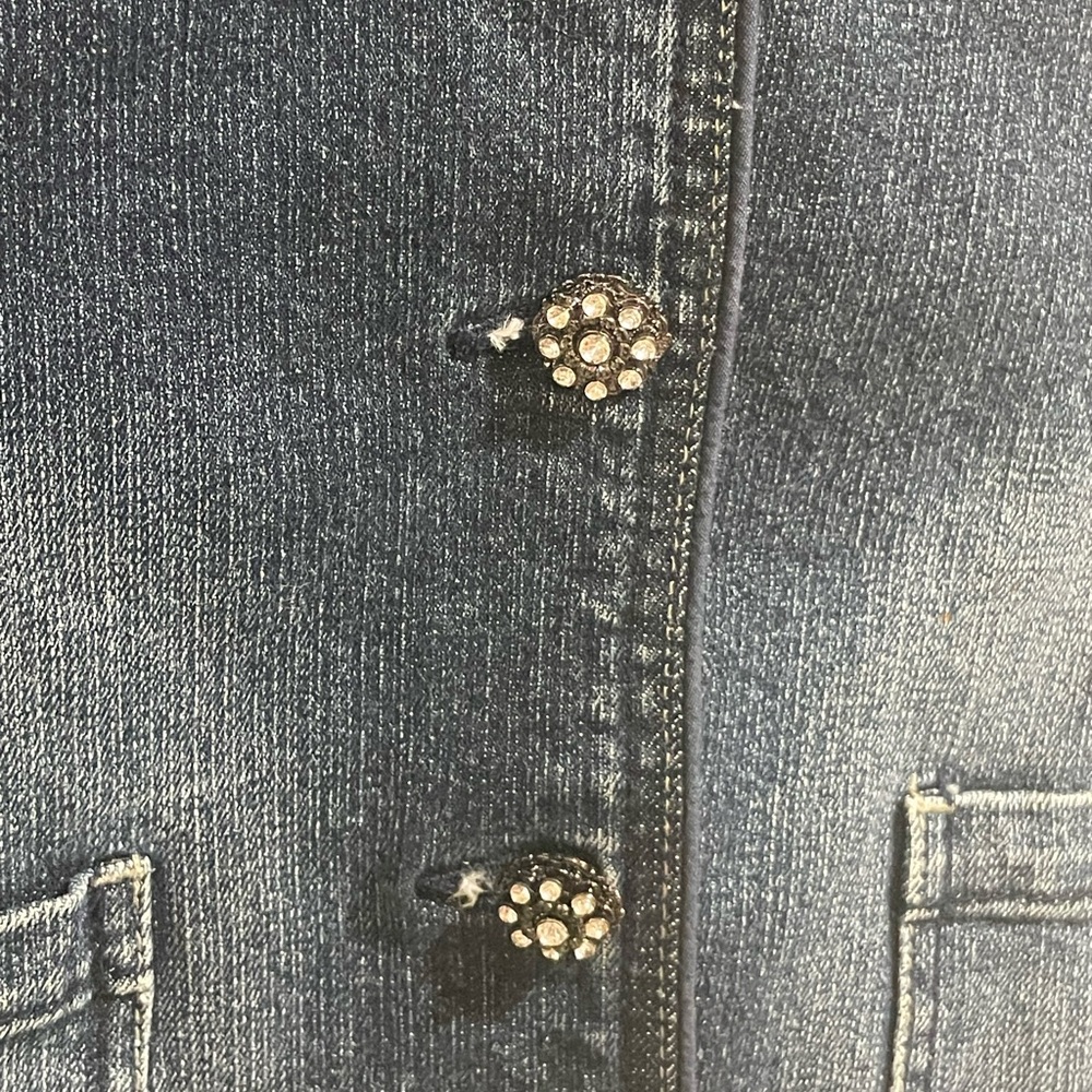 Vintage KitKit 70’s Jeweled button Jean Jacket size Large - Picture 7 of 11